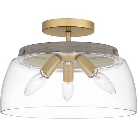 Quoizel Burkett Semi Flush 3 Lights Light Gold BKT1713LG